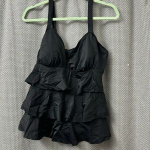 Black tankini swim top
